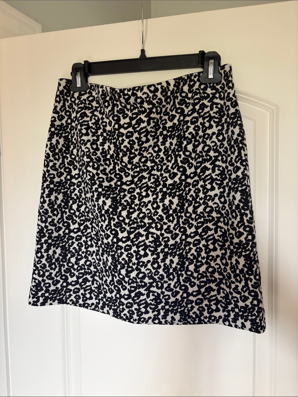 Express Black and White Leopard Print Mini Skirt